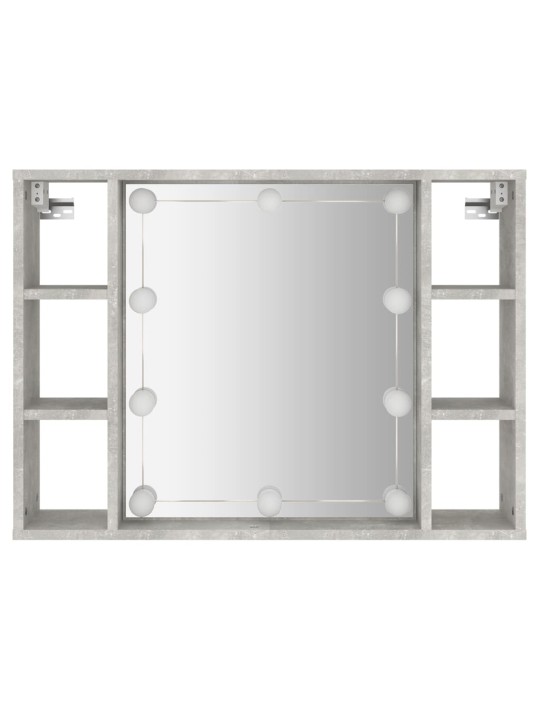 Zrcadlová skříňka s LED betonově šedá 76 x 15 x 55 cm
