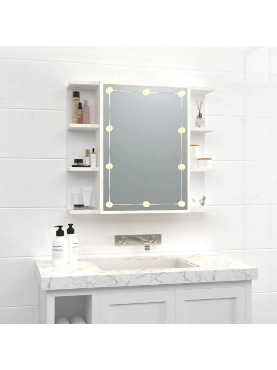 Zrcadlová skříňka s LED bílá 70 x 16,5 x 60 cm