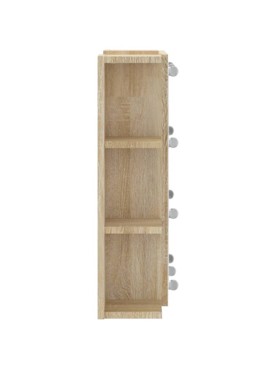 Zrcadlová skříňka s LED dub sonoma 70 x 16,5 x 60 cm