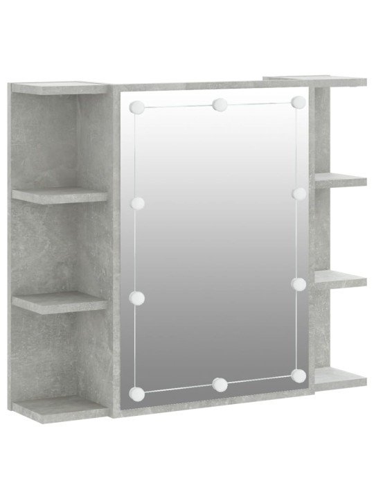 Zrcadlová skříňka s LED betonově šedá 70 x 16,5 x 60 cm