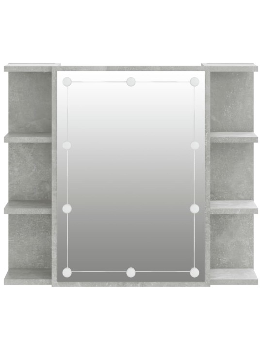 Zrcadlová skříňka s LED betonově šedá 70 x 16,5 x 60 cm