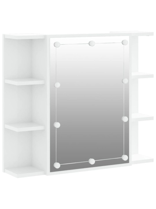 Zrcadlová skříňka s LED bílá s vysokým leskem 70 x 16,5 x 60 cm