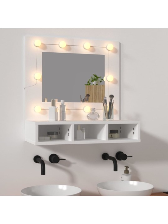 Zrcadlová skříňka s LED bílá 60 x 31,5 x 62 cm