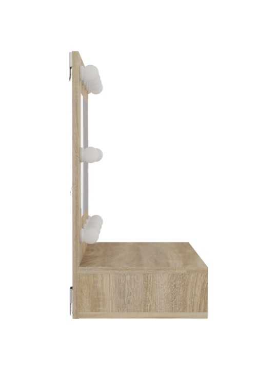Zrcadlová skříňka s LED dub sonoma 60 x 31,5 x 62 cm