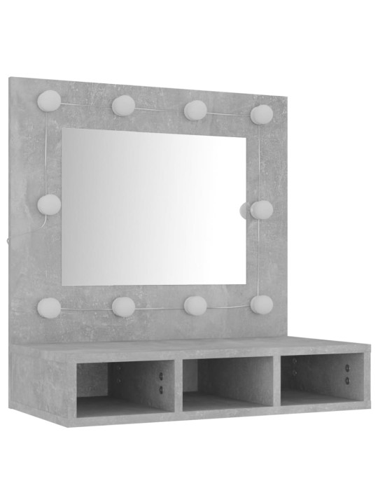 Zrcadlová skříňka s LED betonově šedá 60 x 31,5 x 62 cm