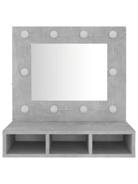 Zrcadlová skříňka s LED betonově šedá 60 x 31,5 x 62 cm