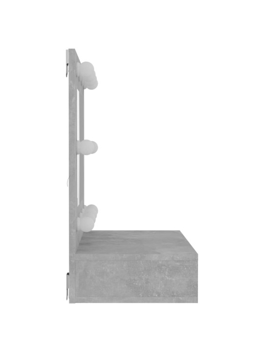 Zrcadlová skříňka s LED betonově šedá 60 x 31,5 x 62 cm