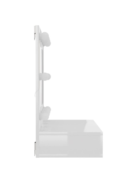 Zrcadlová skříňka s LED bílá s vysokým leskem 60x31,5x62 cm