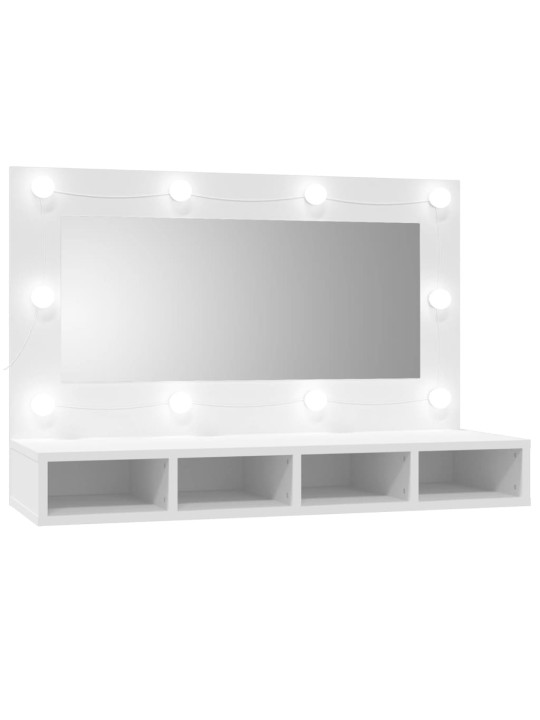 Zrcadlová skříňka s LED bílá 90x31,5x62 cm