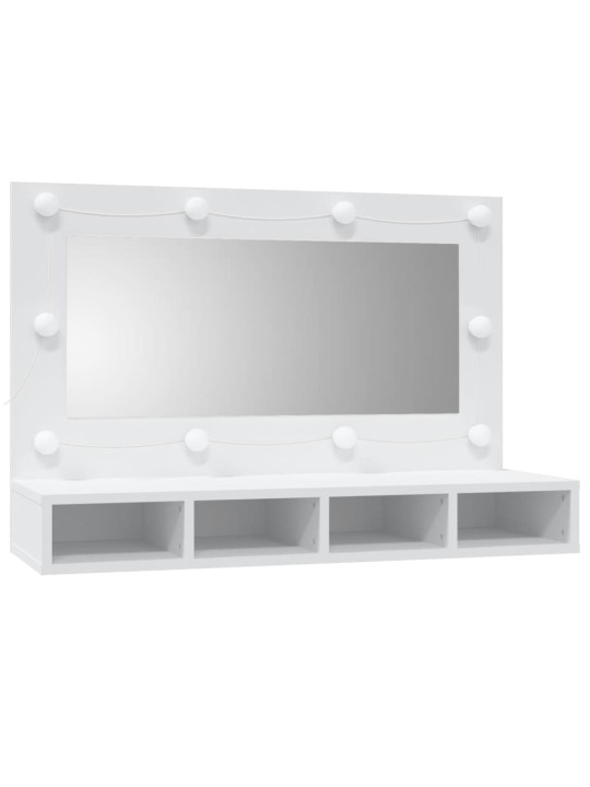 Zrcadlová skříňka s LED bílá 90x31,5x62 cm