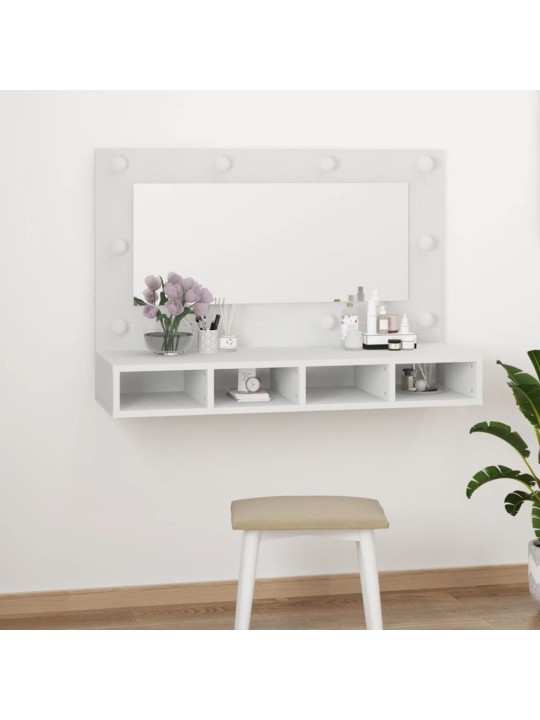 Zrcadlová skříňka s LED bílá 90x31,5x62 cm