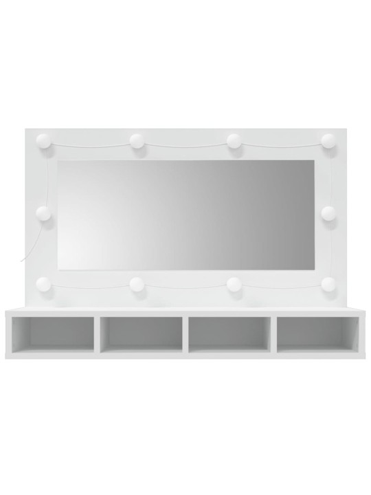 Zrcadlová skříňka s LED bílá 90x31,5x62 cm