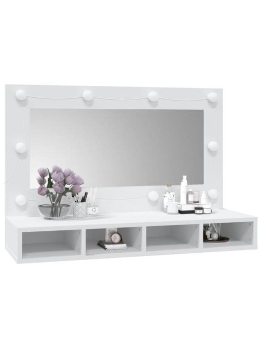 Zrcadlová skříňka s LED bílá 90x31,5x62 cm