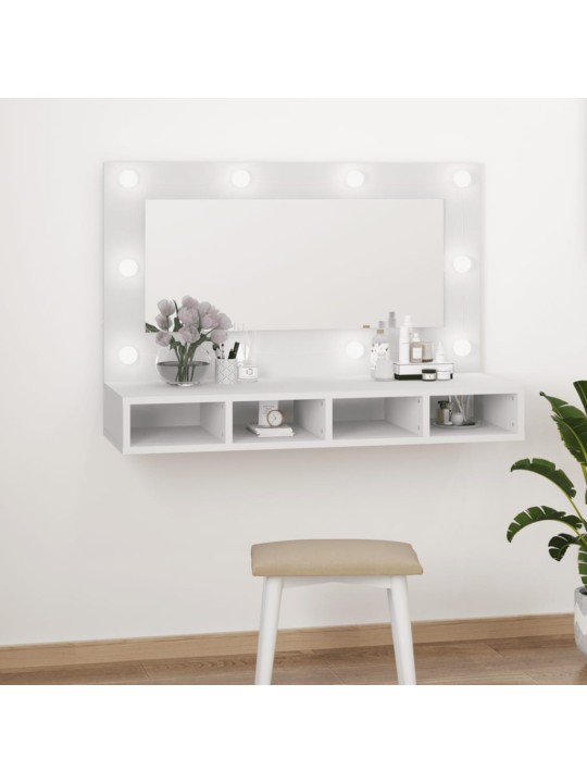 Zrcadlová skříňka s LED bílá 90x31,5x62 cm