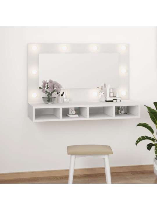Zrcadlová skříňka s LED bílá 90x31,5x62 cm
