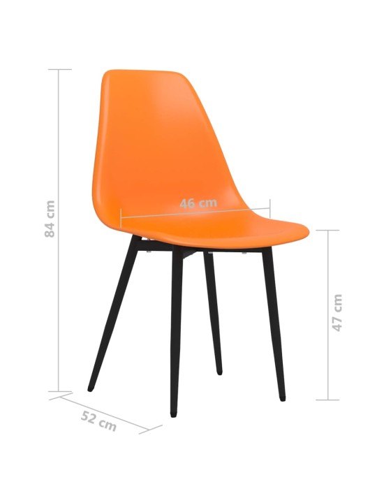 Jídelní židle 4 ks oranžové PP