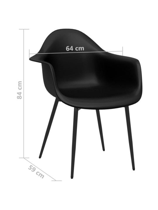 Jídelní židle 2 ks černé PP