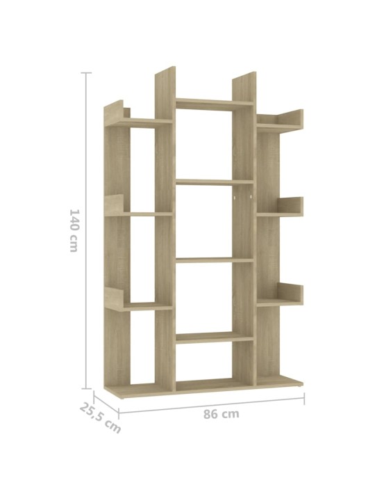 Knihovna dub sonoma 86 x 25,5 x 140 cm kompozitní dřevo