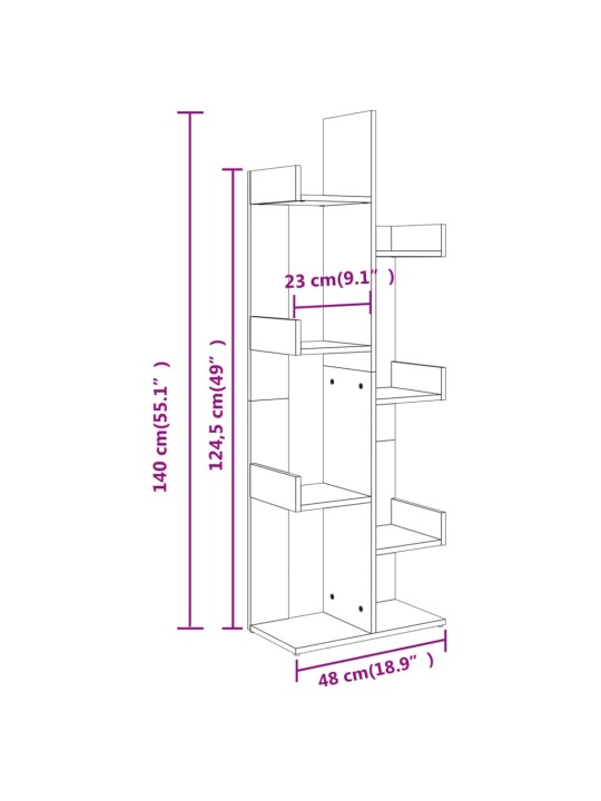 Knihovna dub sonoma 48 x 25,5 x 140 cm kompozitní dřevo