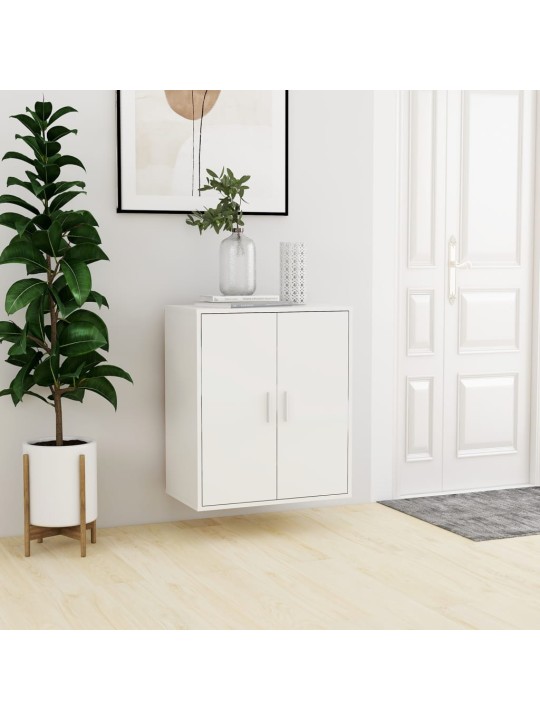 Botník bílý s vysokým leskem 60 x 35 x 70 cm kompozitní dřevo