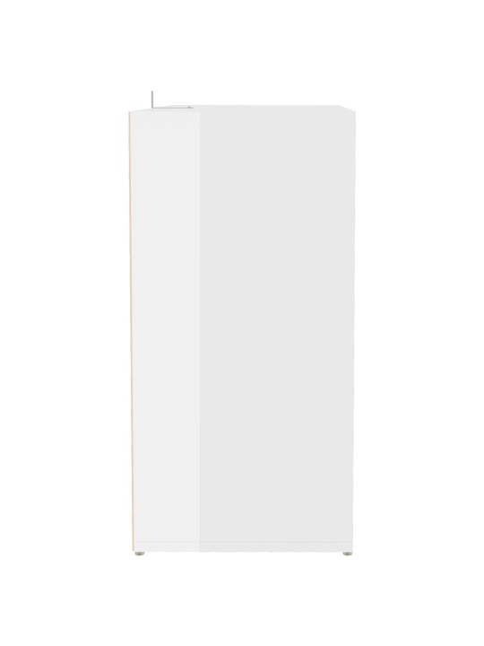 Botník bílý s vysokým leskem 60 x 35 x 70 cm kompozitní dřevo