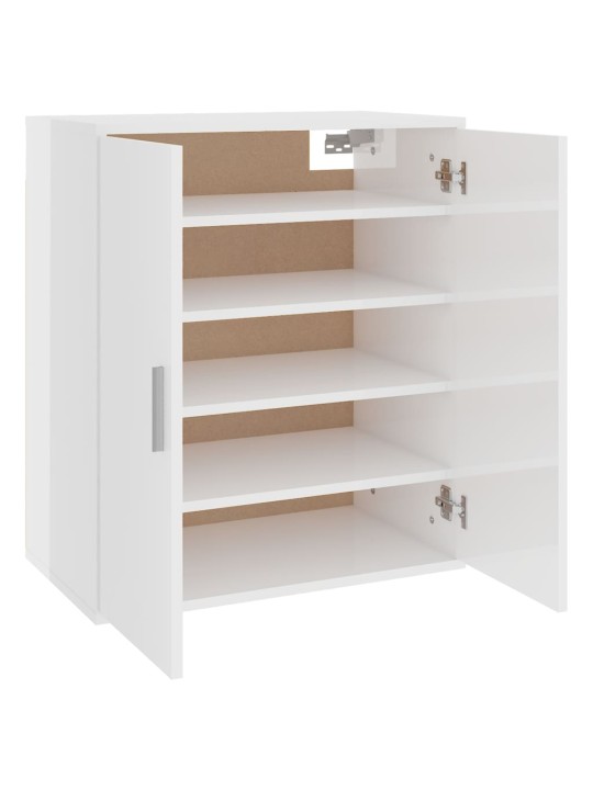 Botník bílý s vysokým leskem 60 x 35 x 70 cm kompozitní dřevo