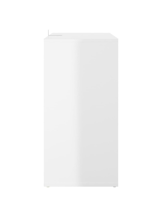 Botník bílý s vysokým leskem 60 x 35 x 70 cm dřevotříska