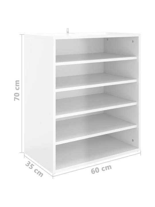 Botník bílý s vysokým leskem 60 x 35 x 70 cm dřevotříska