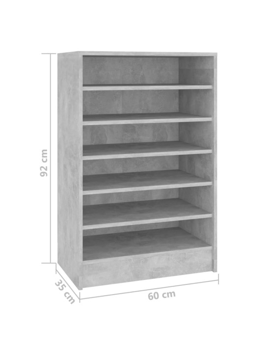 Botník betonově šedý 60 x 35 x 92 cm kompozitní dřevo