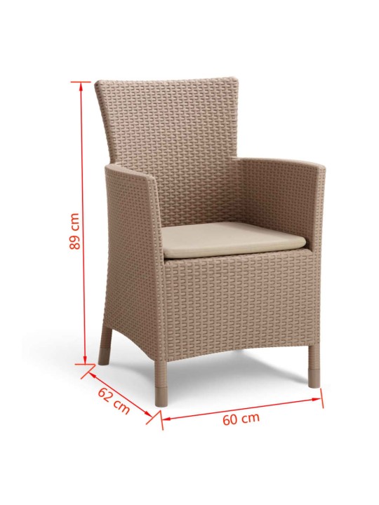 Allibert Zahradní jídelní židle 2 ks Iowa cappuccino 215519