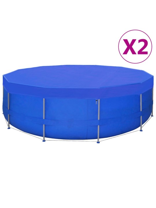 Krycí plachty na bazén 2 ks PE kulaté 460 cm 90 g/m²