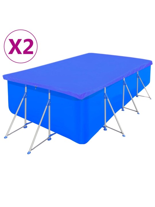 Krycí plachty na bazén 2 ks PE obdélníkové 90 g/m² 400 x 207 cm