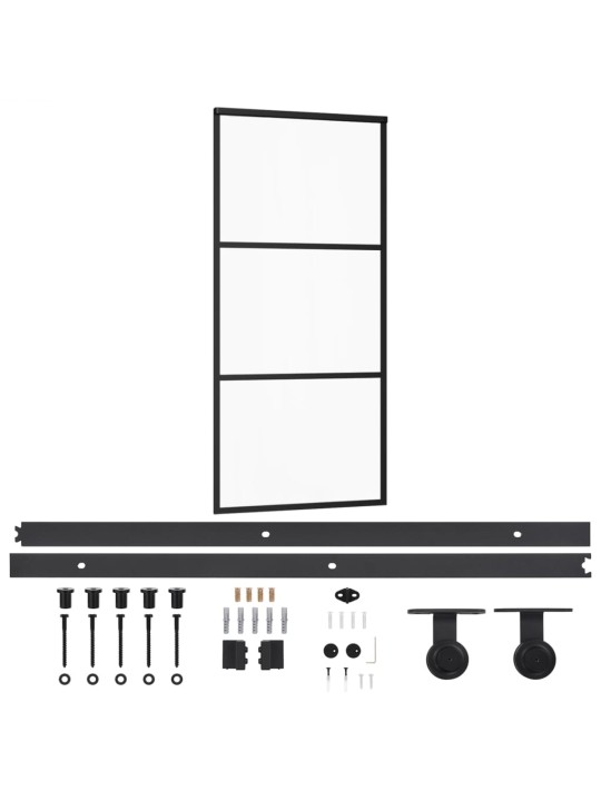 Posuvné dveře s kováním ESG sklo a hliník 90 x 205 cm
