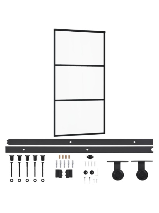 Posuvné dveře s kováním ESG sklo a hliník 102 x 205 cm