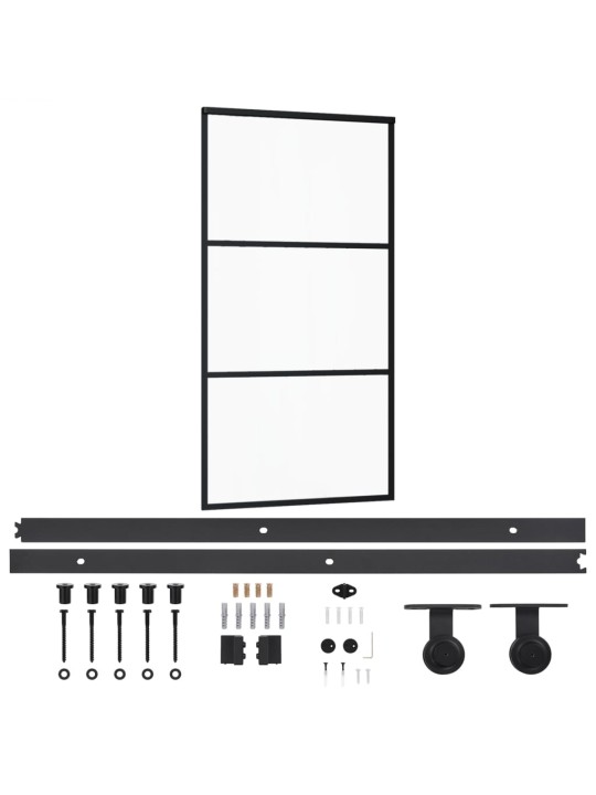 Posuvné dveře s kováním ESG sklo a hliník 102 x 205 cm
