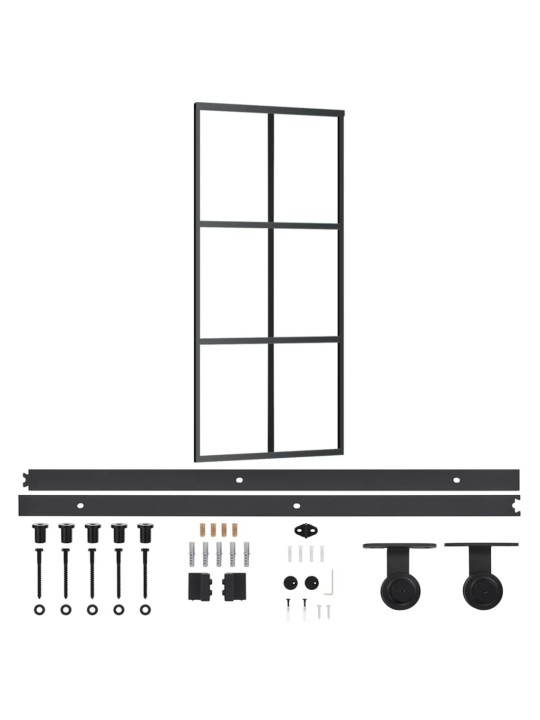 Posuvné dveře s kováním ESG sklo a hliník 90 x 205 cm