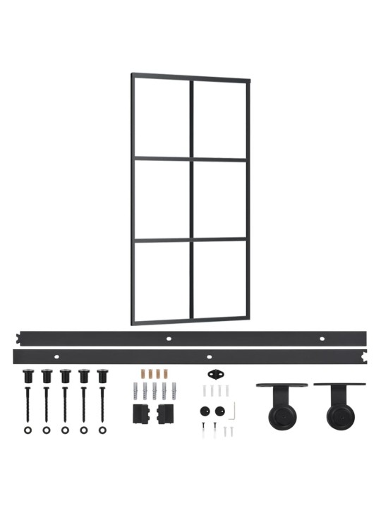 Posuvné dveře s kováním ESG sklo a hliník 102 x 205 cm