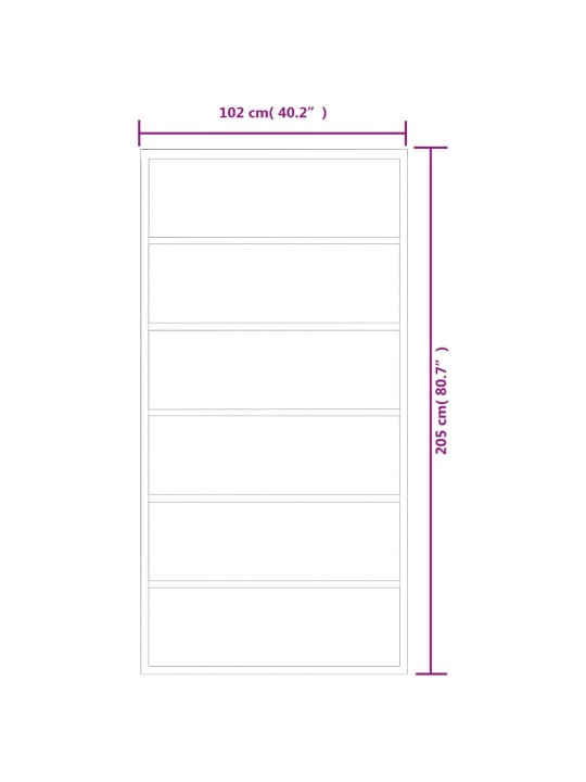 Posuvné dveře s kováním ESG sklo a hliník 102 x 205 cm