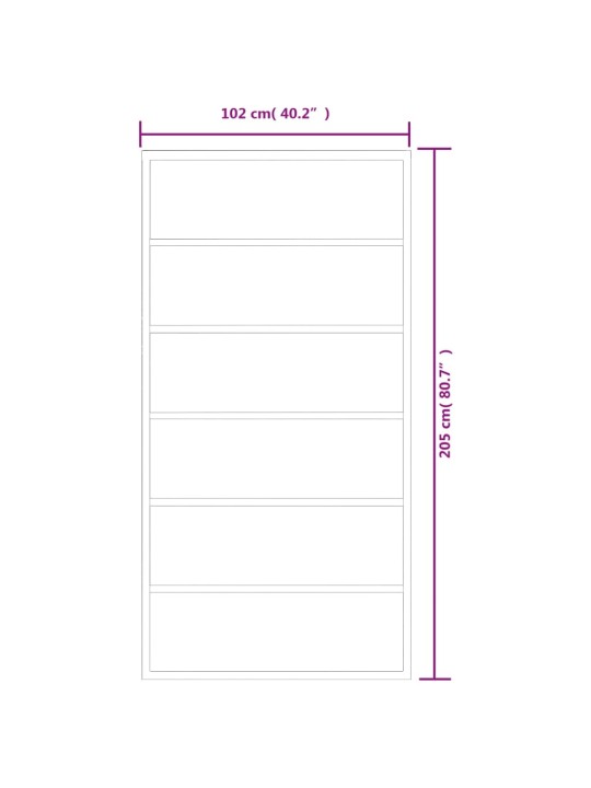 Posuvné dveře s kováním ESG sklo a hliník 102 x 205 cm