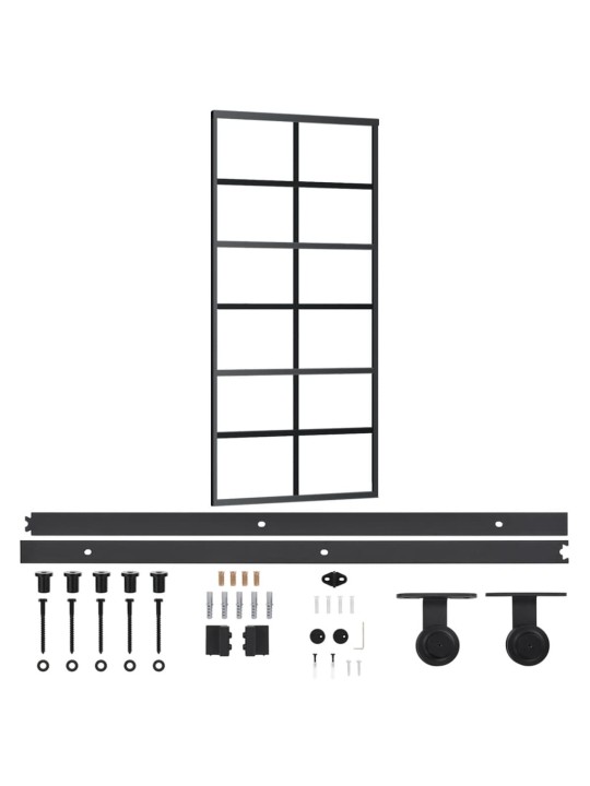 Posuvné dveře s kováním ESG sklo a hliník 90 x 205 cm