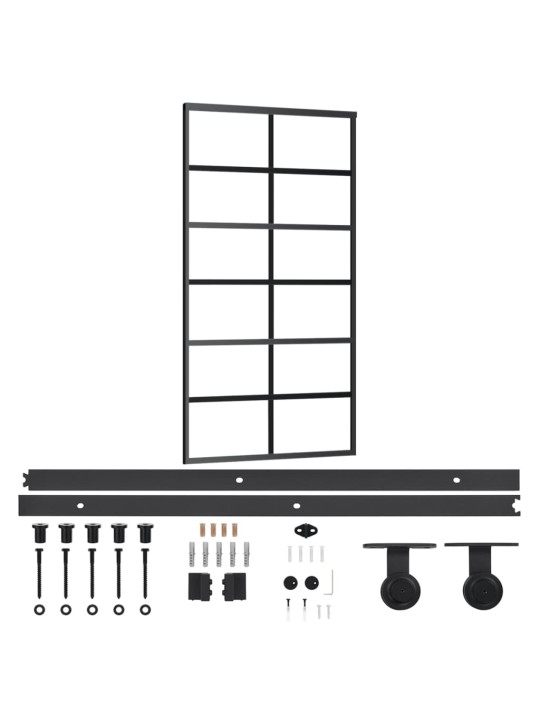 Posuvné dveře s kováním ESG sklo a hliník 102 x 205 cm