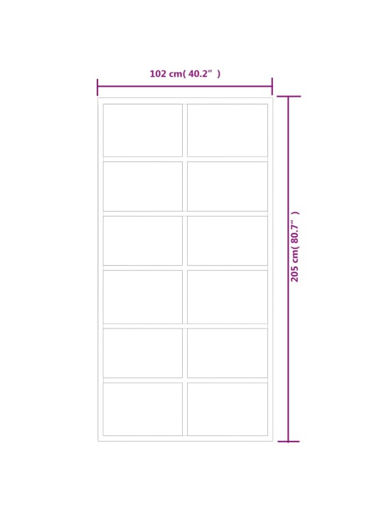 Posuvné dveře s kováním ESG sklo a hliník 102 x 205 cm
