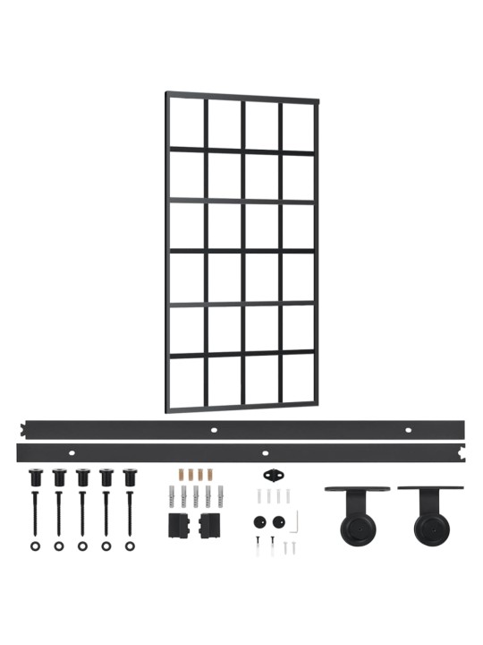 Posuvné dveře s kováním ESG sklo a hliník 102 x 205 cm