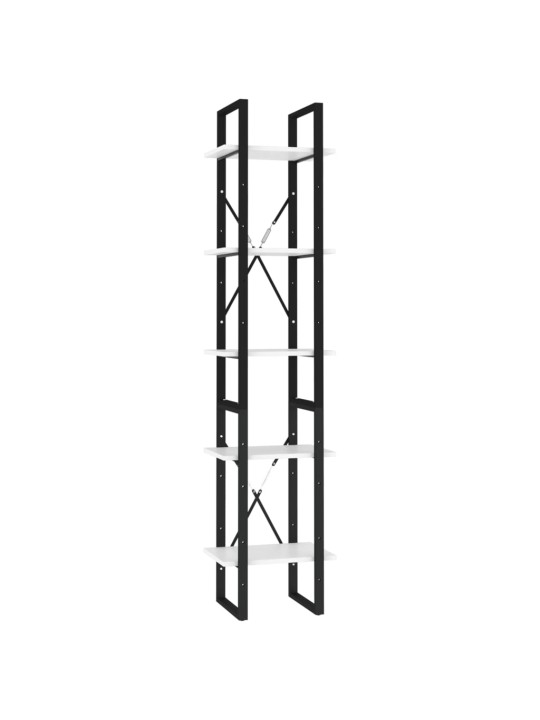 Knihovna s 5 policemi bílá 40 x 30 x 175 cm kompozitní dřevo
