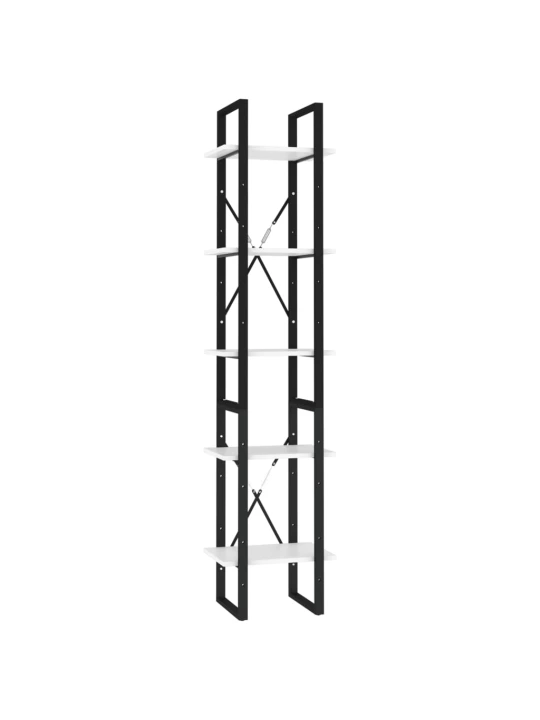 Knihovna s 5 policemi bílá 40 x 30 x 175 cm kompozitní dřevo