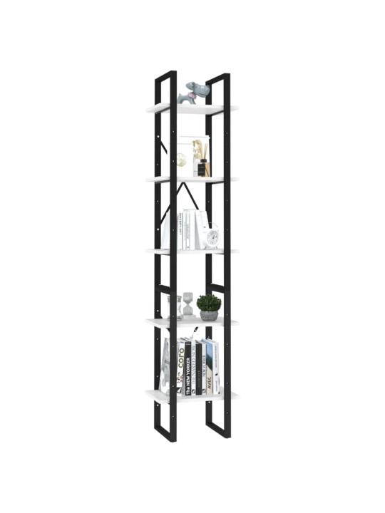 Knihovna s 5 policemi bílá 40 x 30 x 175 cm kompozitní dřevo
