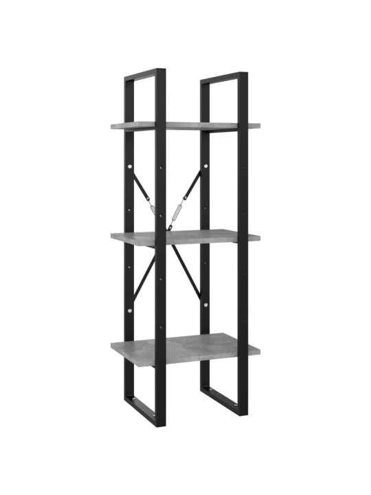 Knihovna s 5 policemi betonově šedá 40 x 30 x 175 cm kompozit