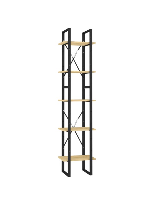 Knihovna s 5 policemi 40 x 30 x 175 cm borové dřevo