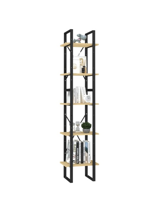 Knihovna s 5 policemi 40 x 30 x 175 cm borové dřevo
