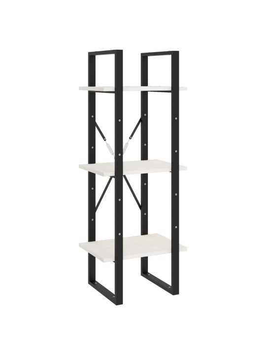 Knihovna s 5 policemi bílá 40 x 30 x 175 cm borové dřevo